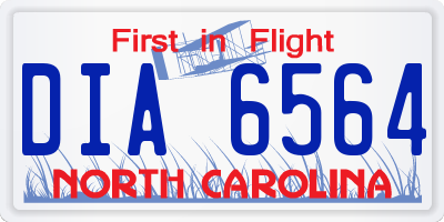 NC license plate DIA6564