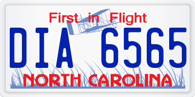 NC license plate DIA6565
