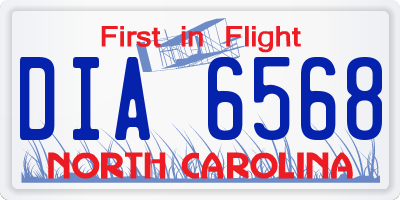 NC license plate DIA6568