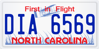 NC license plate DIA6569