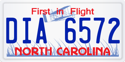 NC license plate DIA6572
