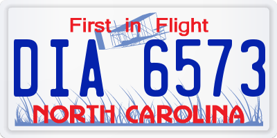 NC license plate DIA6573
