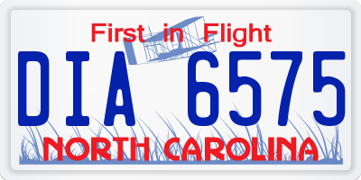 NC license plate DIA6575