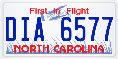 NC license plate DIA6577