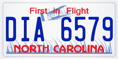 NC license plate DIA6579