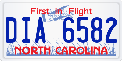 NC license plate DIA6582
