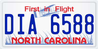 NC license plate DIA6588