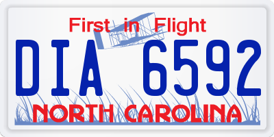 NC license plate DIA6592