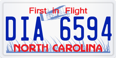 NC license plate DIA6594