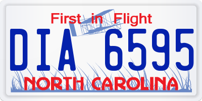 NC license plate DIA6595