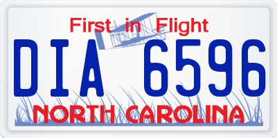 NC license plate DIA6596