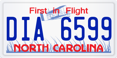 NC license plate DIA6599