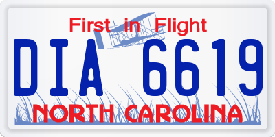 NC license plate DIA6619