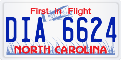 NC license plate DIA6624