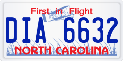NC license plate DIA6632