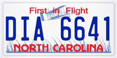 NC license plate DIA6641