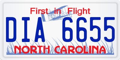 NC license plate DIA6655