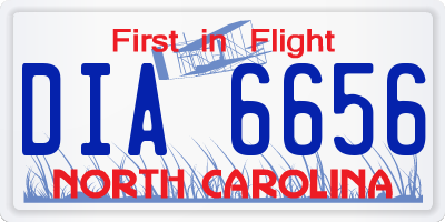 NC license plate DIA6656