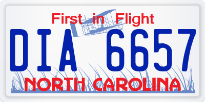 NC license plate DIA6657