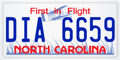 NC license plate DIA6659