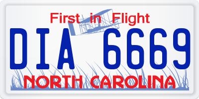 NC license plate DIA6669
