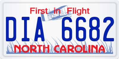 NC license plate DIA6682