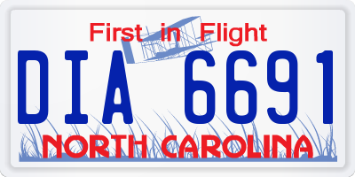 NC license plate DIA6691