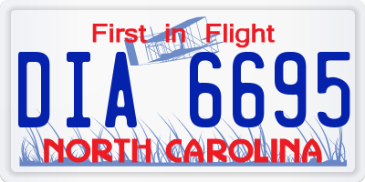 NC license plate DIA6695