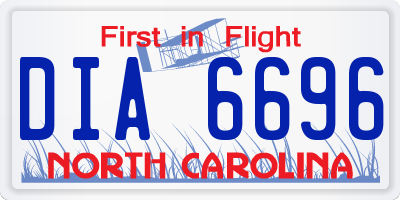 NC license plate DIA6696