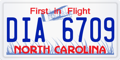 NC license plate DIA6709