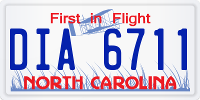 NC license plate DIA6711