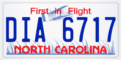 NC license plate DIA6717