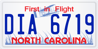 NC license plate DIA6719
