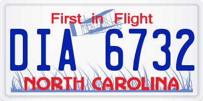 NC license plate DIA6732