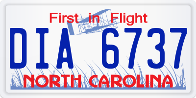 NC license plate DIA6737
