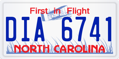 NC license plate DIA6741