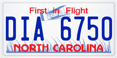 NC license plate DIA6750