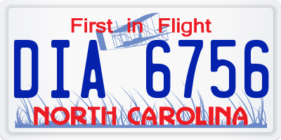 NC license plate DIA6756