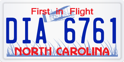 NC license plate DIA6761