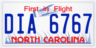 NC license plate DIA6767