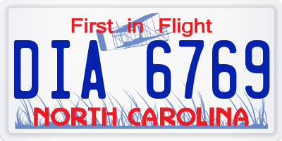 NC license plate DIA6769