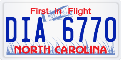 NC license plate DIA6770
