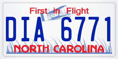 NC license plate DIA6771