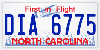 NC license plate DIA6775