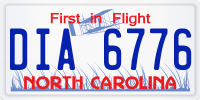 NC license plate DIA6776