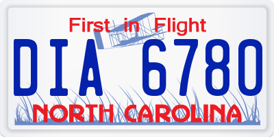 NC license plate DIA6780