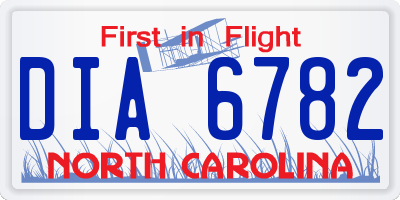 NC license plate DIA6782