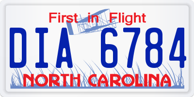NC license plate DIA6784