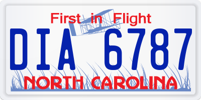 NC license plate DIA6787