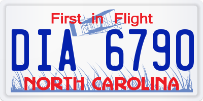 NC license plate DIA6790
